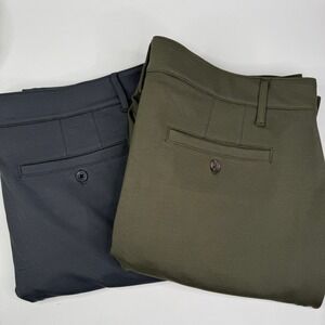 True Classic Mens Chino Pants 38 Bundle 2 Pair Olive Green Charcoal Gray Stretch